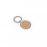 GASTON ROUND. Chaveiro em ferro com formato redondo em zinco e bambu - Natural
