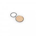 GASTON ROUND. Chaveiro em ferro com formato redondo em zinco e bambu - Natural