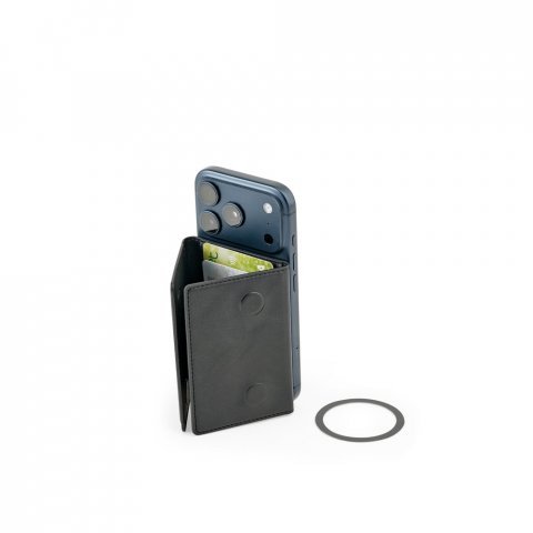 HARALD. Carteira magn&eacute;tica em PU de grande capacidade com bloqueio RFID - Preto