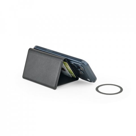 HARALD. Carteira magn&eacute;tica em PU de grande capacidade com bloqueio RFID - Preto