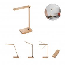 MOREY. Luminária em bambu com carregador por indução (wireless) super-rápido 15W