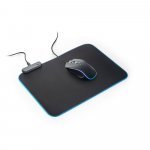 THORNE MOUSEPAD RGB. Mouse pad para jogos em poli&eacute;ster com base antiderrapante em borracha - Preto