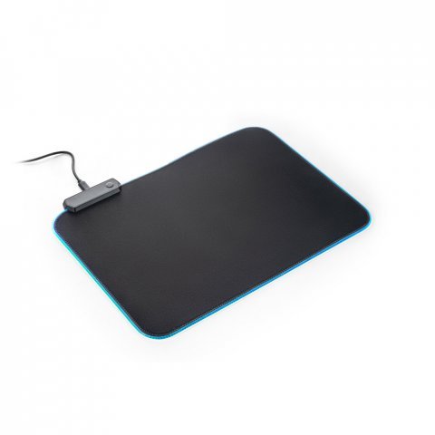 THORNE MOUSEPAD RGB. Mouse pad para jogos em poli&eacute;ster com base antiderrapante em borracha - Preto
