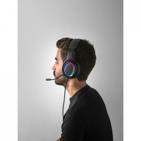 THORNE HEADSET RGB. Fone de ouvido para gaming com luzes RGB e microfone de alta qualidade - Preto