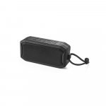 SHEERAN. Caixa de som port&aacute;til &agrave; prova de &aacute;gua (IPX7) com autonomia de 9h (1.200 mAh), em ABS 100% reciclado - Preto