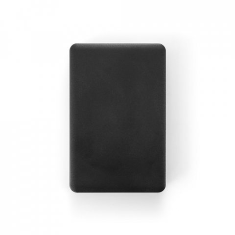 LATTES. Bateria port&aacute;til com cabo integrado, em ABS 100% reciclado (10.000 mAh) - Preto