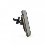 KOCH. Carregador magn&eacute;tico por indu&ccedil;&atilde;o super-r&aacute;pido (wireless) com a funcionalidade de suporte para carro, em ABS 60% reciclado e silicone - Preto