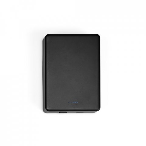SMOOT 10. Bateria port&aacute;til com carregador por indu&ccedil;&atilde;o (wireless) em ABS 100% reciclado (10.000 mAh) - Preto