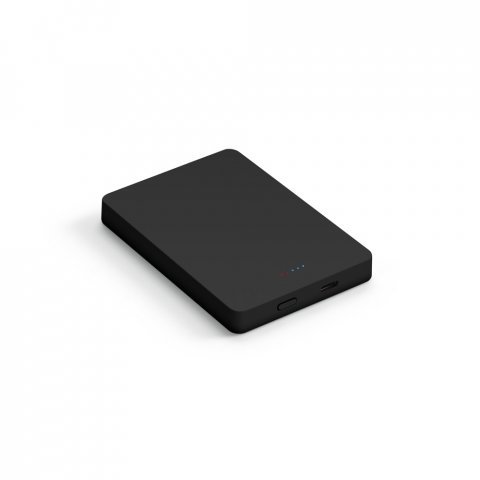 SMOOT 10. Bateria port&aacute;til com carregador por indu&ccedil;&atilde;o (wireless) em ABS 100% reciclado (10.000 mAh) - Preto