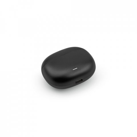 PASCAL. Fone de ouvido wireless com autonomia de 6h, em ABS 100% reciclado - Preto