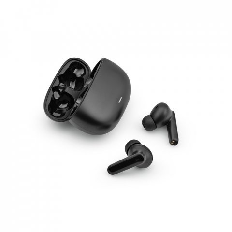 PASCAL. Fone de ouvido wireless com autonomia de 6h, em ABS 100% reciclado - Preto
