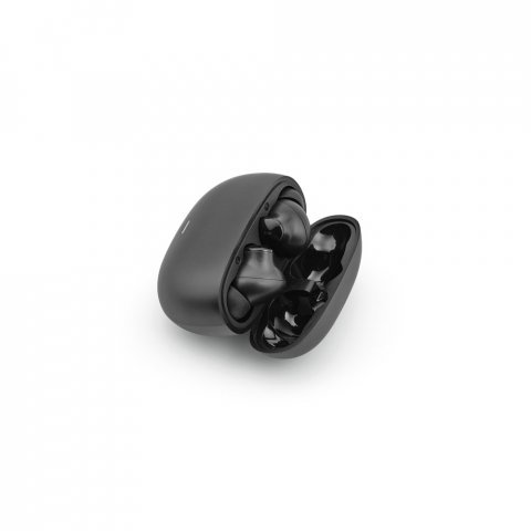 PASCAL. Fone de ouvido wireless com autonomia de 6h, em ABS 100% reciclado - Preto