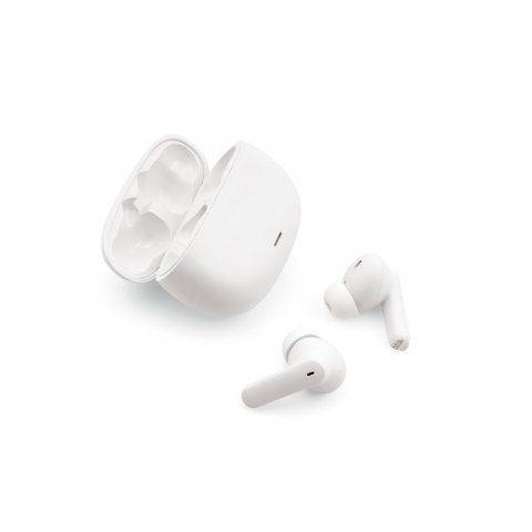 PASCAL. Fone de ouvido wireless com autonomia de 6h, em ABS 100% reciclado - Branco
