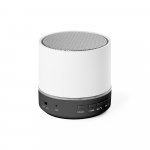 RE-PEREY. Caixa de som port&aacute;til com microfone e autonomia de 4h30 (400 mAh), em ABS 100% reciclado - Branco