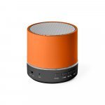 RE-PEREY. Caixa de som port&aacute;til com microfone e autonomia de 4h30 (400 mAh), em ABS 100% reciclado - Laranja