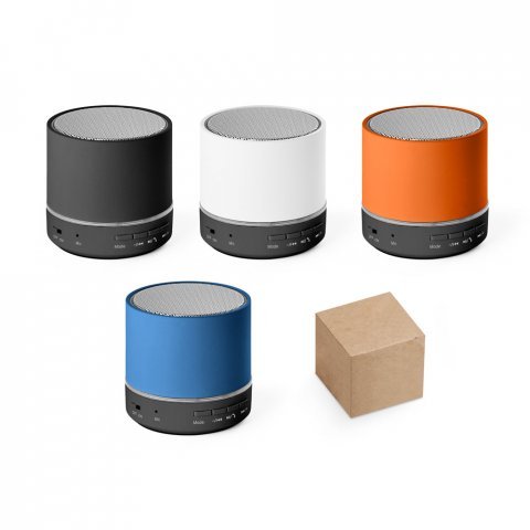 RE-PEREY. Caixa de som port&aacute;til com microfone e autonomia de 4h30 (400 mAh), em ABS 100% reciclado