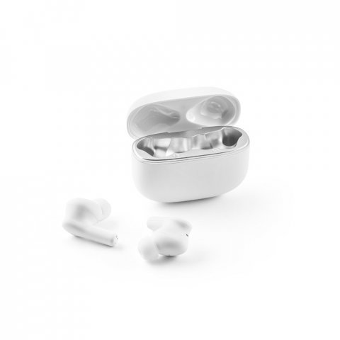 CAUBY. Fones de ouvido wireless em ABS 100% reciclado, com ANC e autonomia de 7h - Branco