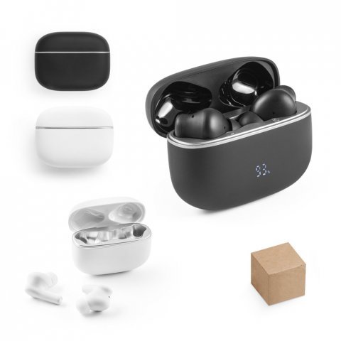 CAUBY. Fones de ouvido wireless em ABS 100% reciclado, com ANC e autonomia de 7h