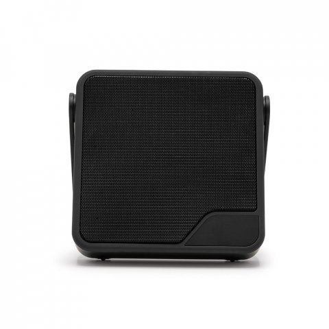 DIPSTER. Coluna port&aacute;til com prote&ccedil;&atilde;o &agrave; prova d'&aacute;gua (IPX7) e autonomia de 11h (1.800 mAh), em ABS 100% reciclado - Preto