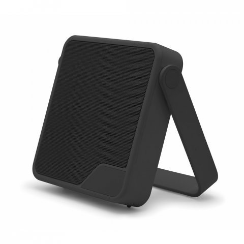 DIPSTER. Coluna port&aacute;til com prote&ccedil;&atilde;o &agrave; prova d'&aacute;gua (IPX7) e autonomia de 11h (1.800 mAh), em ABS 100% reciclado - Preto