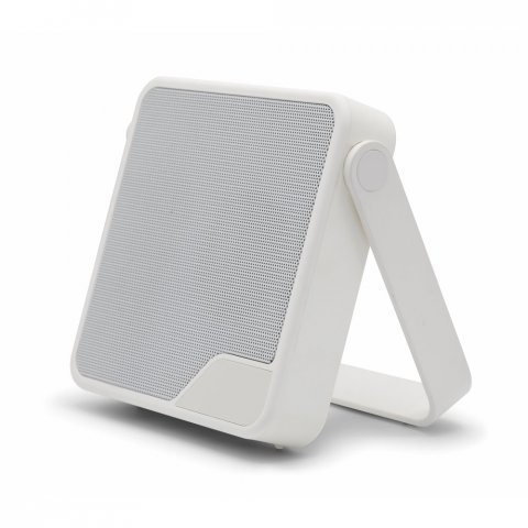 DIPSTER. Coluna port&aacute;til com prote&ccedil;&atilde;o &agrave; prova d'&aacute;gua (IPX7) e autonomia de 11h (1.800 mAh), em ABS 100% reciclado - Branco
