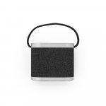 GUETTA. Caixa de som de 5W com carregador por indu&ccedil;&atilde;o super-r&aacute;pido e autonomia de 2h (1.200 mAh), em bambu e PET 100% reciclado - Cinza escuro