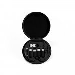 SYSTROM. Conjunto cabo e adaptadores de carregamento super-r&aacute;pido, em ABS 100% reciclado - Preto