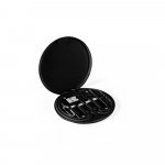 SYSTROM. Conjunto cabo e adaptadores de carregamento super-r&aacute;pido, em ABS 100% reciclado - Preto