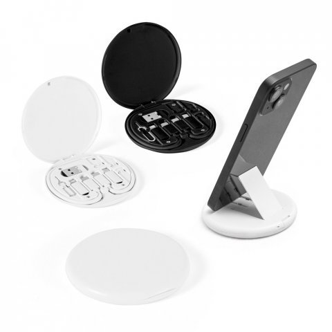 SYSTROM. Conjunto cabo e adaptadores de carregamento super-r&aacute;pido, em ABS 100% reciclado