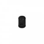 DIRAC. Adaptador de isqueiro com porta USB-A 18W e USB-C 20W em ABS 100% reciclado - Preto