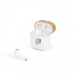 COBAIN. Fones de ouvido wireless em ABS 100% reciclado e bambu com autonomia de 5h - Branco