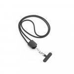 ZEWAIL. Cord&atilde;o lanyard com suporte para celular incluso, cabo USB-C e diversos adaptadores em ABS reciclado e TPE reciclado - Preto