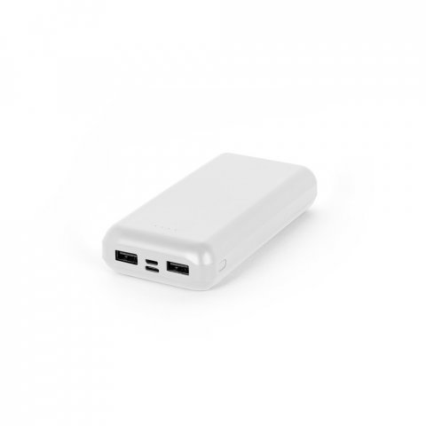 LEAKEY 20. Bateria port&aacute;til em ABS 100% reciclado (20.000 mAh) - Branco