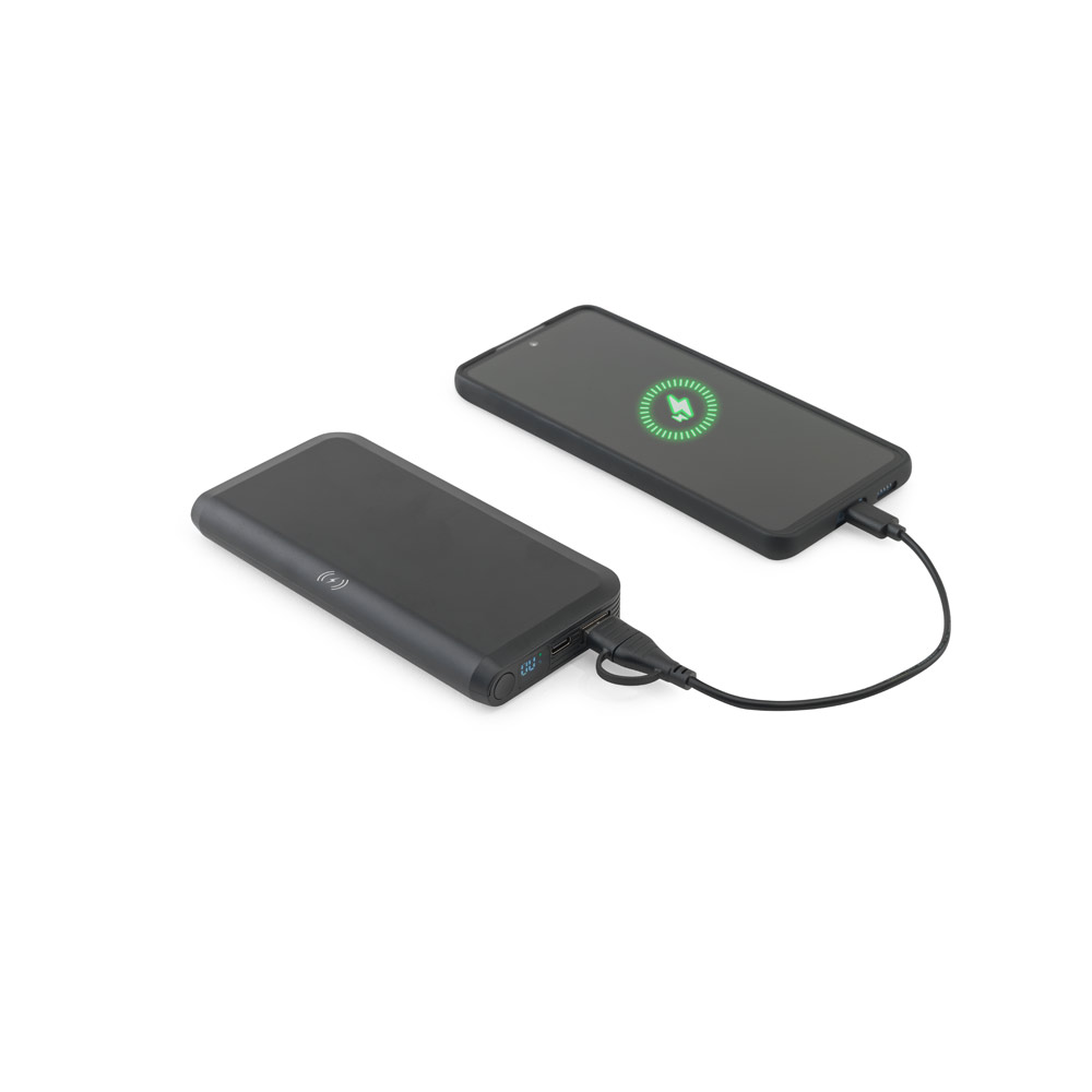 Bateria portátil com carregador por indução super-rápido (10.000 mAh), em ABS 100% reciclado — foto 4