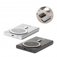 WRIGHT 5. Bateria port&aacute;til magn&eacute;tica com carregamento super-r&aacute;pido em alum&iacute;nio reciclado e ABS reciclado (5.000 mAh)