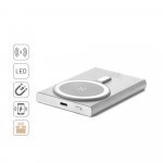 WRIGHT 5. Bateria port&aacute;til magn&eacute;tica com carregamento super-r&aacute;pido em alum&iacute;nio reciclado e ABS reciclado (5.000 mAh)