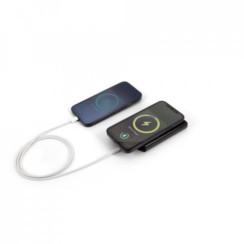 WRIGHT 10. Bateria port&aacute;til magn&eacute;tica com carregamento super-r&aacute;pido em alum&iacute;nio reciclado e ABS reciclado (10.000 mAh) - Preto