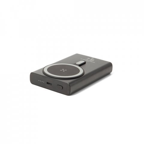 WRIGHT 10. Bateria port&aacute;til magn&eacute;tica com carregamento super-r&aacute;pido em alum&iacute;nio reciclado e ABS reciclado (10.000 mAh) - Preto