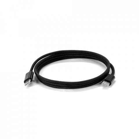 JEMISON. Cabo simples USB-C para USB-C com cord&atilde;o entrela&ccedil;ado (60W) - Preto