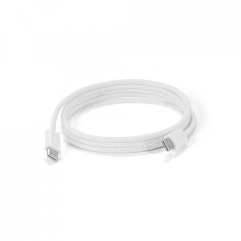 JEMISON. Cabo simples USB-C para USB-C com cord&atilde;o entrela&ccedil;ado (60W) - Branco