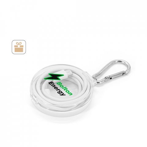 JEMISON. Cabo simples USB-C para USB-C com cord&atilde;o entrela&ccedil;ado (60W)