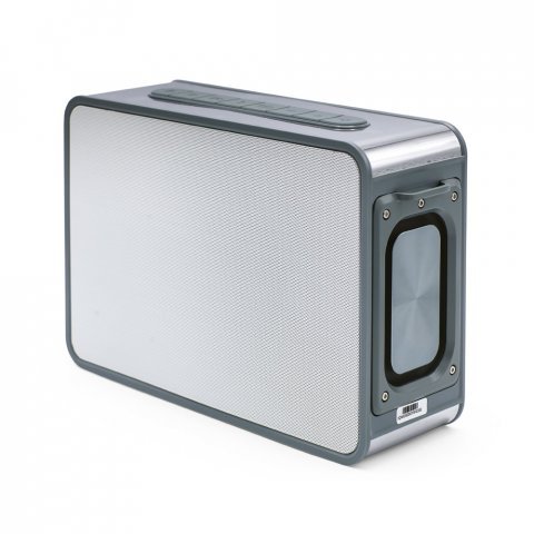 JOUNCER. Caixa de som com microfone e autonomia de 7h (5.200 mAh), em ABS 100% reciclado - Cromado