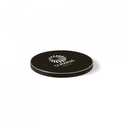 JOULE. Carregador por indu&ccedil;&atilde;o super-r&aacute;pido, em ABS 100% reciclado e alum&iacute;nio 100% reciclado - Preto