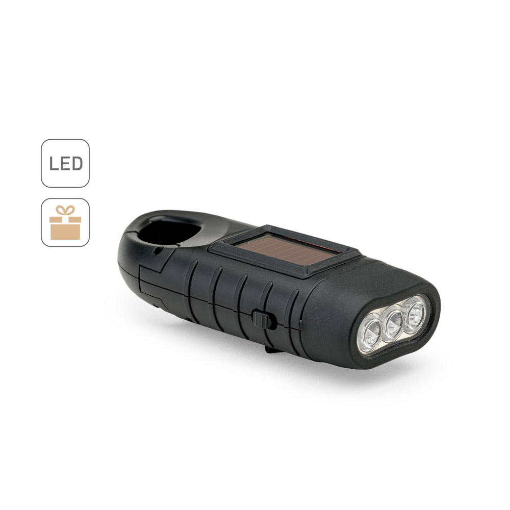 SOLARKY. Lanterna compacta de 0'5 W em ABS, com 3 LEDs brancos com 90 lumens - Brinde Personalizado