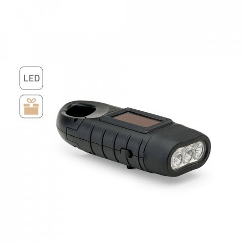 SOLARKY. Lanterna compacta de 0.5 W em ABS, com 3 LEDs brancos com 90 lumens