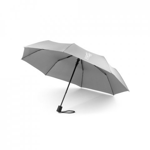 CIMONE. Guarda-chuva, dobr&aacute;vel, em poli&eacute;ster 100% reciclado com abertura autom&aacute;tica - Cinza claro
