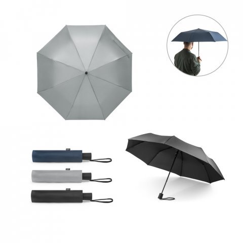 CIMONE. Guarda-chuva, dobr&aacute;vel, em poli&eacute;ster 100% reciclado com abertura autom&aacute;tica