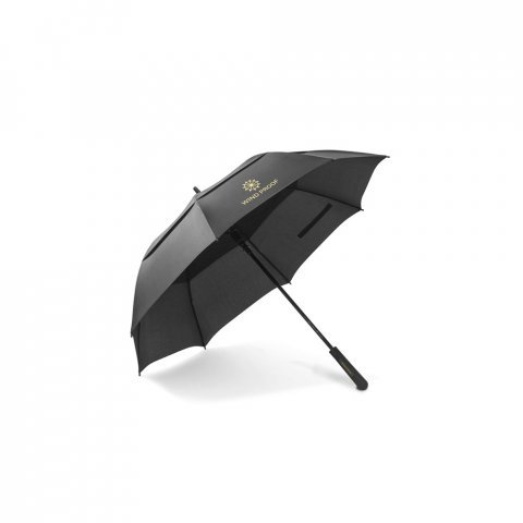 GAVIN. Guarda-chuva de 27.5'' em poli&eacute;ster 100% reciclado pongee 190T com abertura autom&aacute;tica - Preto