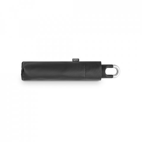 ARON. Guarda-chuva, dobr&aacute;vel, de 21'' em poli&eacute;ster 100% reciclado pongee 190T - Preto