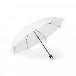 ARON. Guarda-chuva, dobr&aacute;vel, de 21'' em poli&eacute;ster 100% reciclado pongee 190T - Branco